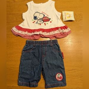 Baby Snoopy 2 Piece Outfit NWT 3-6 Months